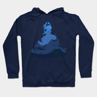 Blue cascade abstract holidaytre Hoodie